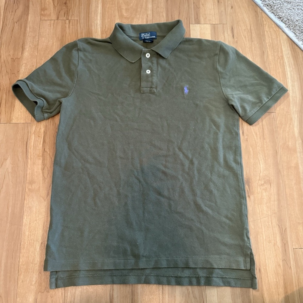 Polo Ralph Lauren Kids Polo Shirt SZ L Short Sleeve Olive Green